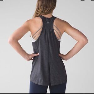 Lululemon dark grey tie back tank top